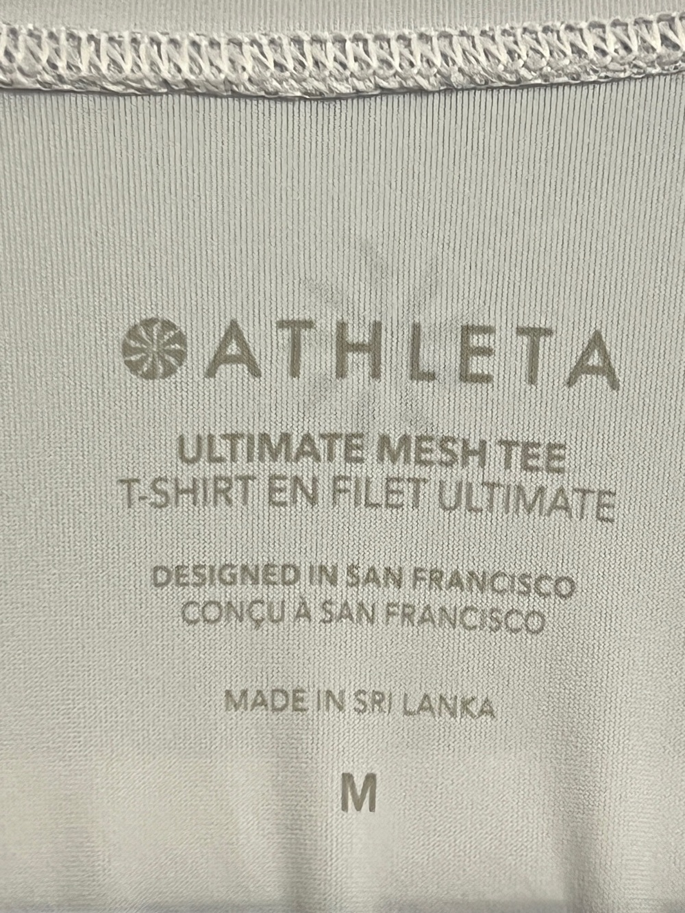 ATHLETA Women’s Light Gray Short Sleeve Ultimate Mesh Tee Size M NEW - Picture 3 of 7